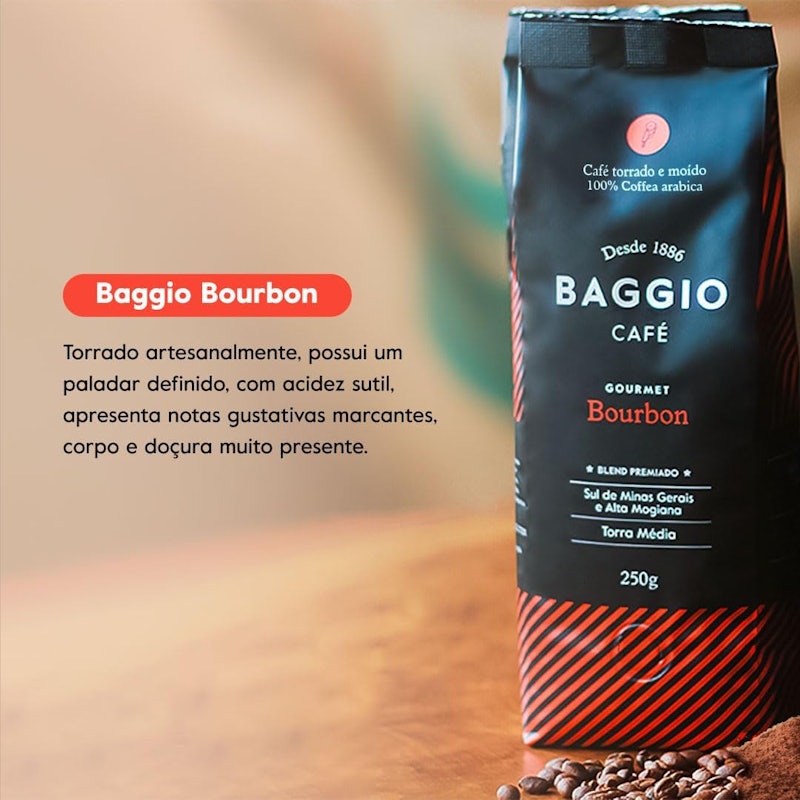 Kit 3 Cafés 250 g Baggio Café Torrado e Moído 2