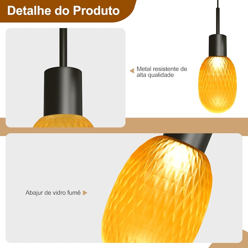 Luminária Pendente Ouro 3
