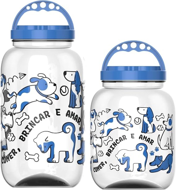Kit 2 Porta-Ração e Petiscos 3,6 e 1,4 L 4