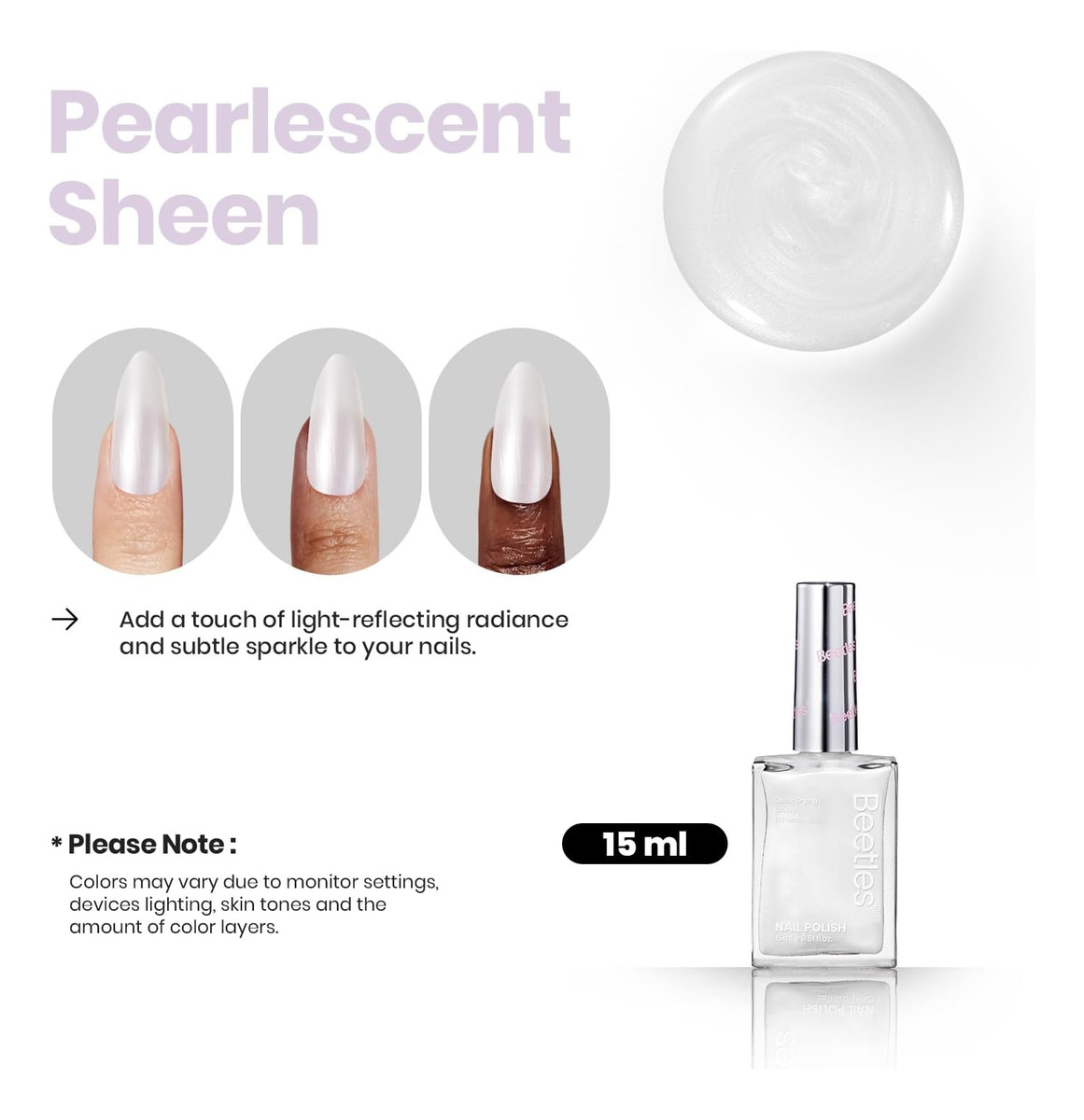 White Fantasy 15 ml Air Dry Nail Polish 3