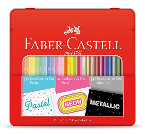 Kit Lápis de Cor EcoLápis Pastel Neon Metallic 24 Cores 1