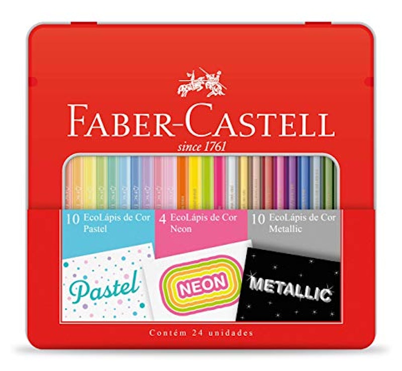 Kit Lápis de Cor EcoLápis Pastel Neon Metallic 24 Cores 1