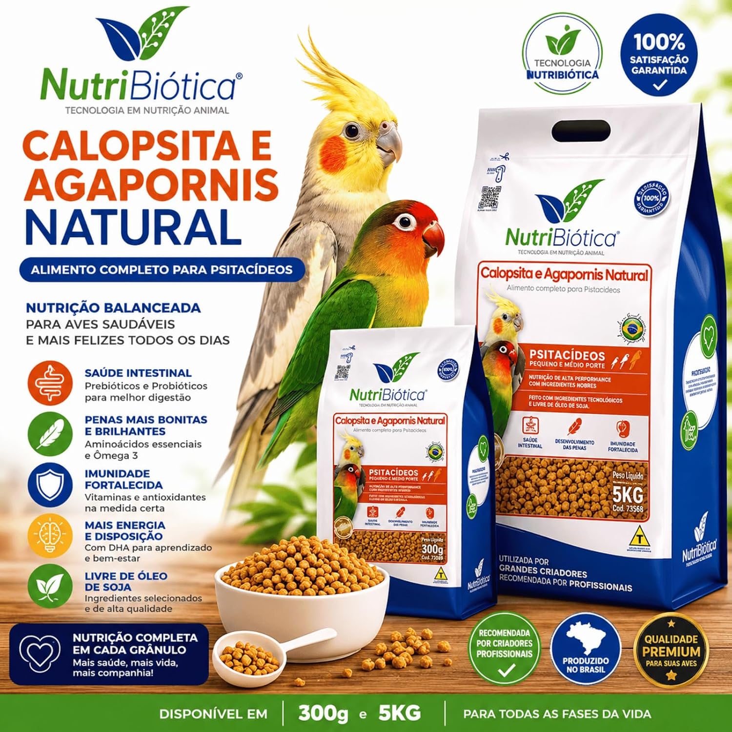 Calopsita e Agapornis Natural Nutribiótica 2