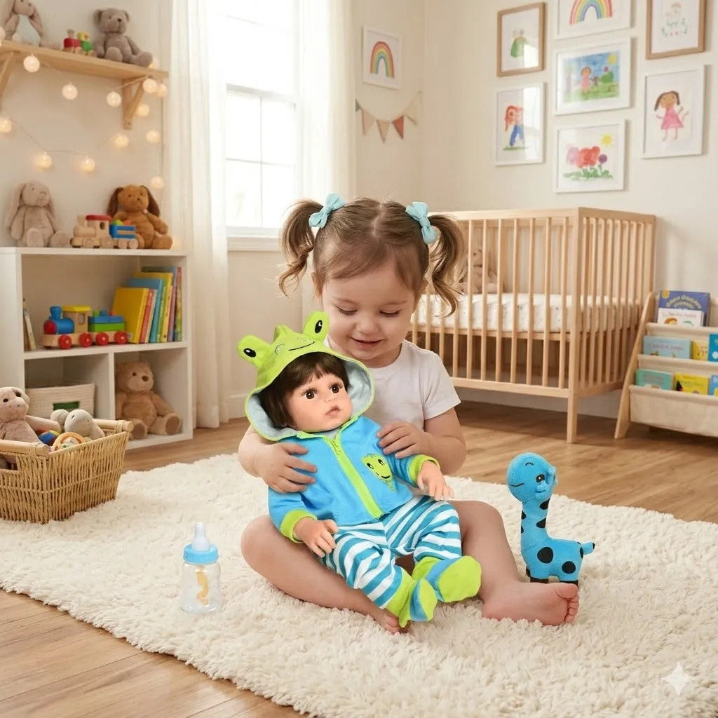 Bebê Reborn Boneca Menino Girafa de Silicone 4