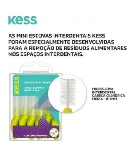Mini Escova Interdental Cilíndrica Média 7 mm  2