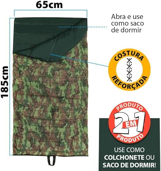 Saco de Dormir ou Colchonete para Acampamento 2 em 1 2