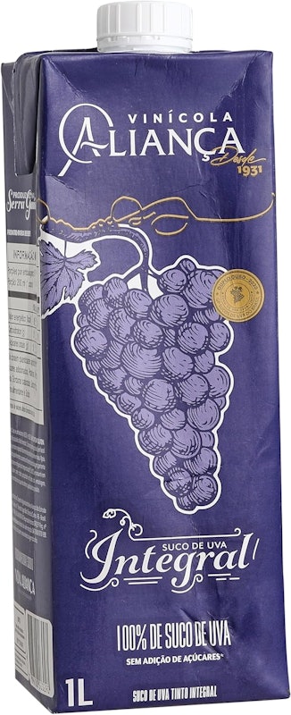 Suco de Uva Integral Aliança Tinto Cartonado 1