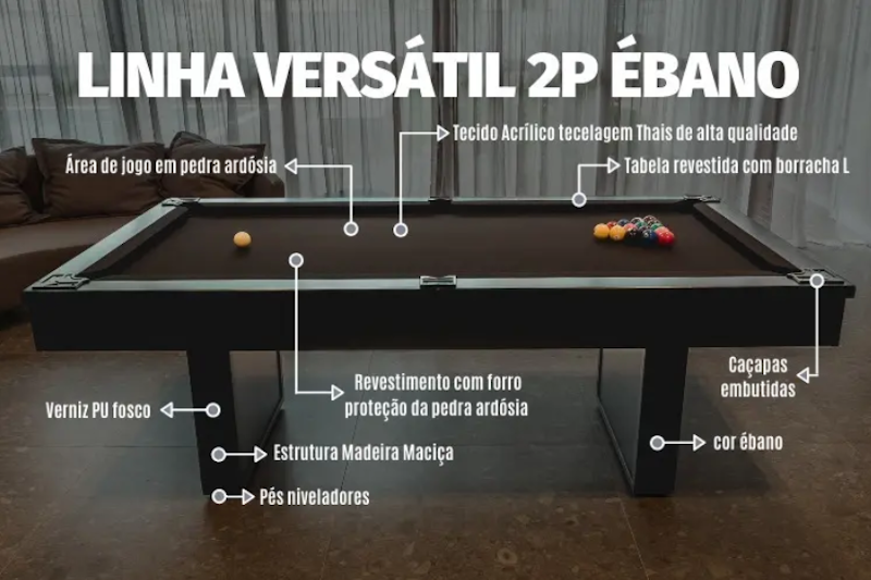Mesa de Sinuca 2,00 x 1,10 3