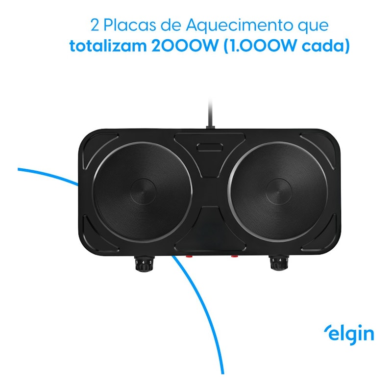 Fogão Elétrico Cooktop Portátil 2 Bocas 4