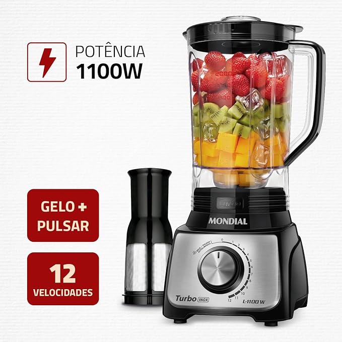 Liquidificador Mondial Turbo Inox 2