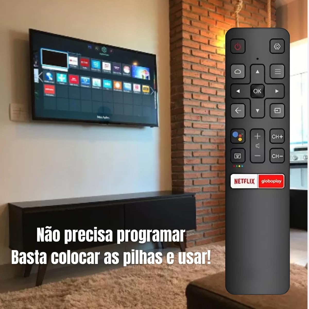 Controle Remoto Compatível com SMART TV TCL ou SEMP TV Universal 4