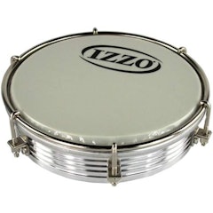 Tamborim 6" Alumínio Anodizado Prata com Pele Leitosa