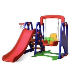 Escorregador Infantil com Balanço Playground 3 em 1