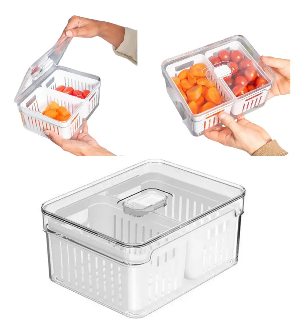 Organizador com Cesto Duplo Ou 2,2 L Linha Clear Fresh 1