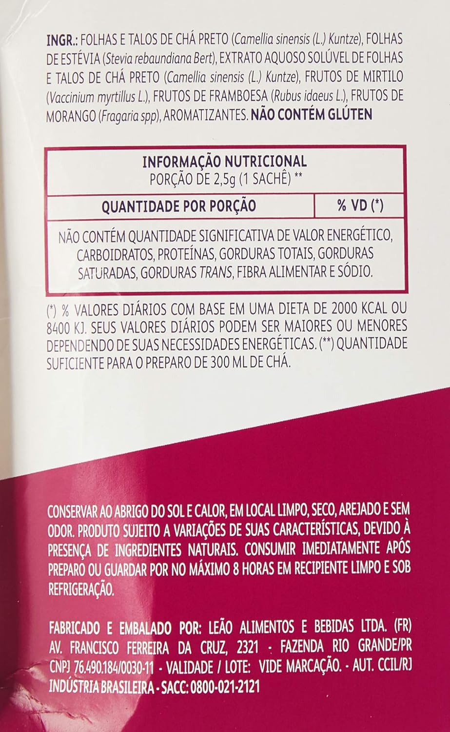 Chá Leão Água Gelada - Chá Preto e Frutas Vermelhas 3