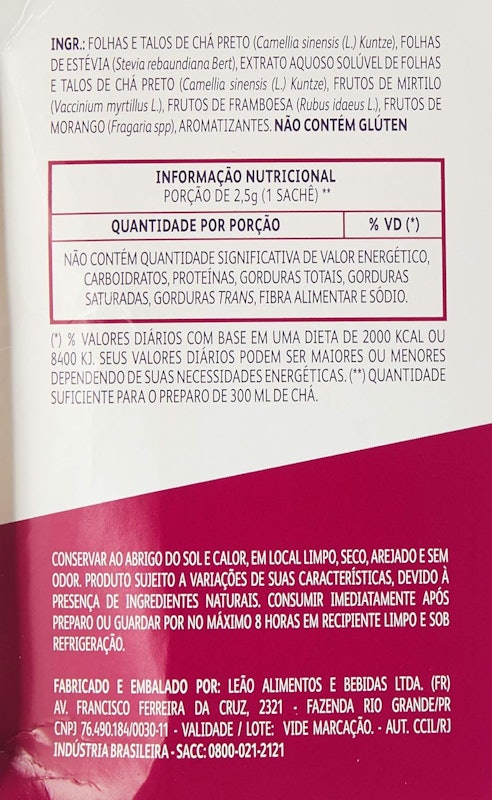 Chá Leão Água Gelada - Chá Preto e Frutas Vermelhas 3