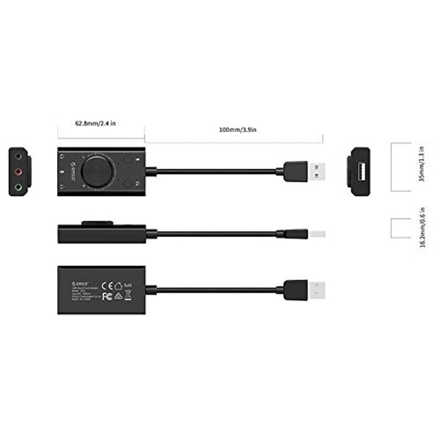 Placa de Som Externa USB ORICO SC2 5