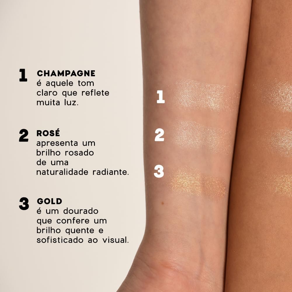 Iluminador Facial Pelorado - Shimmer Highlighter Champagne 4You 3