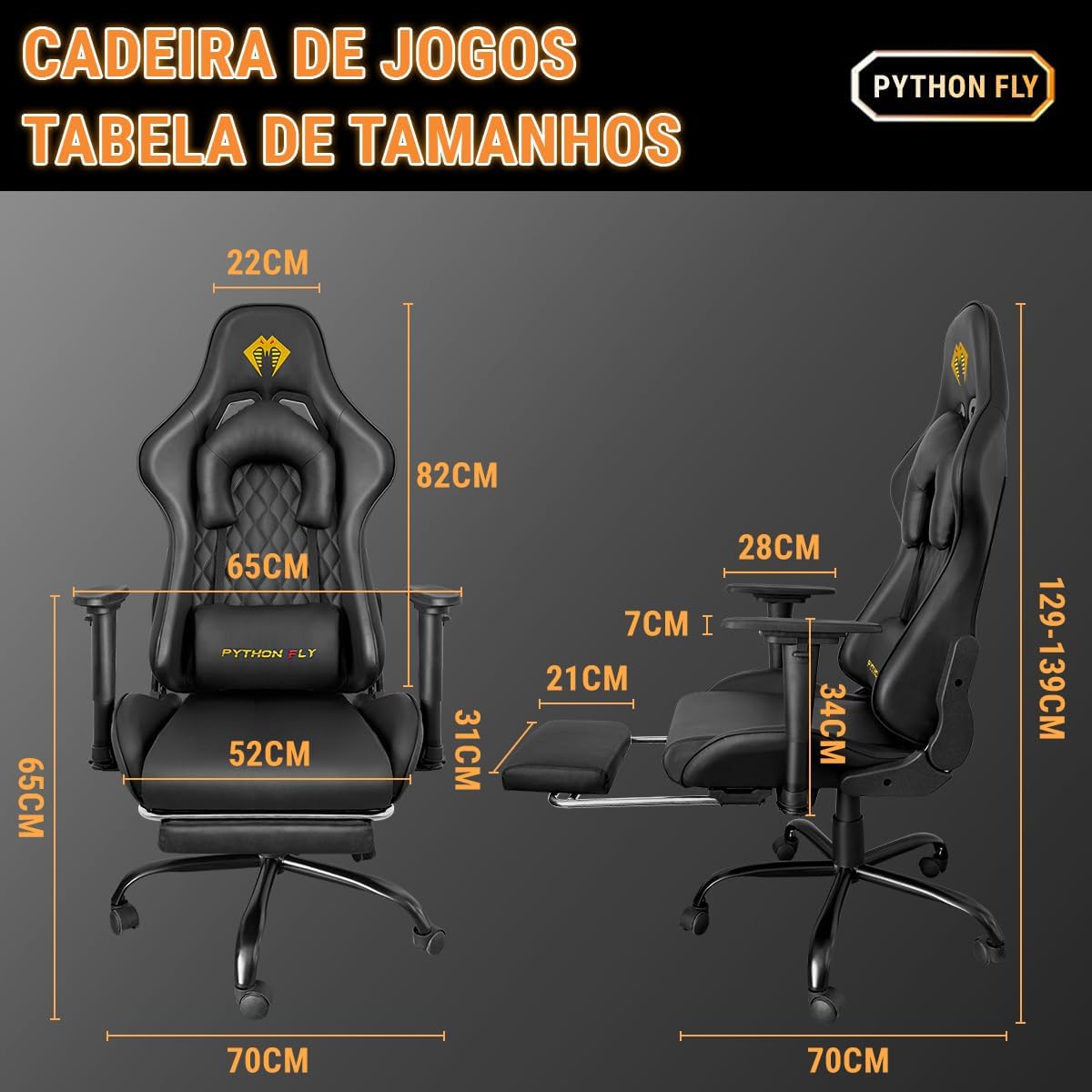 Cadeira Gamer Nitro Boost Black Python Fly 4