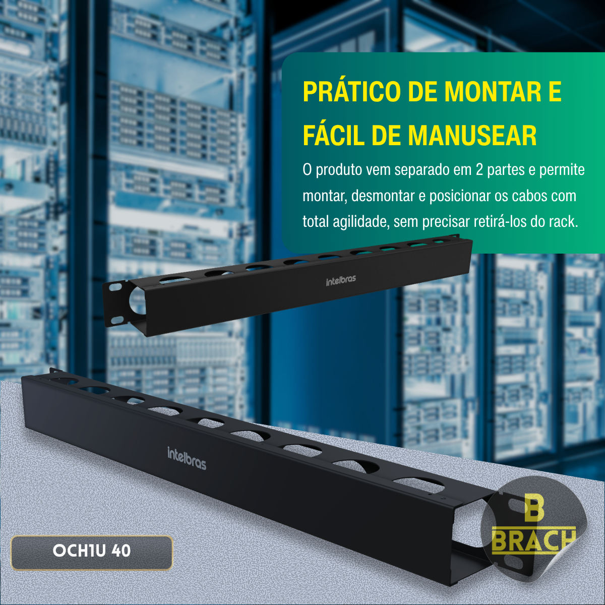 Organizador de Cabos 1U 40 mm Intelbras 5