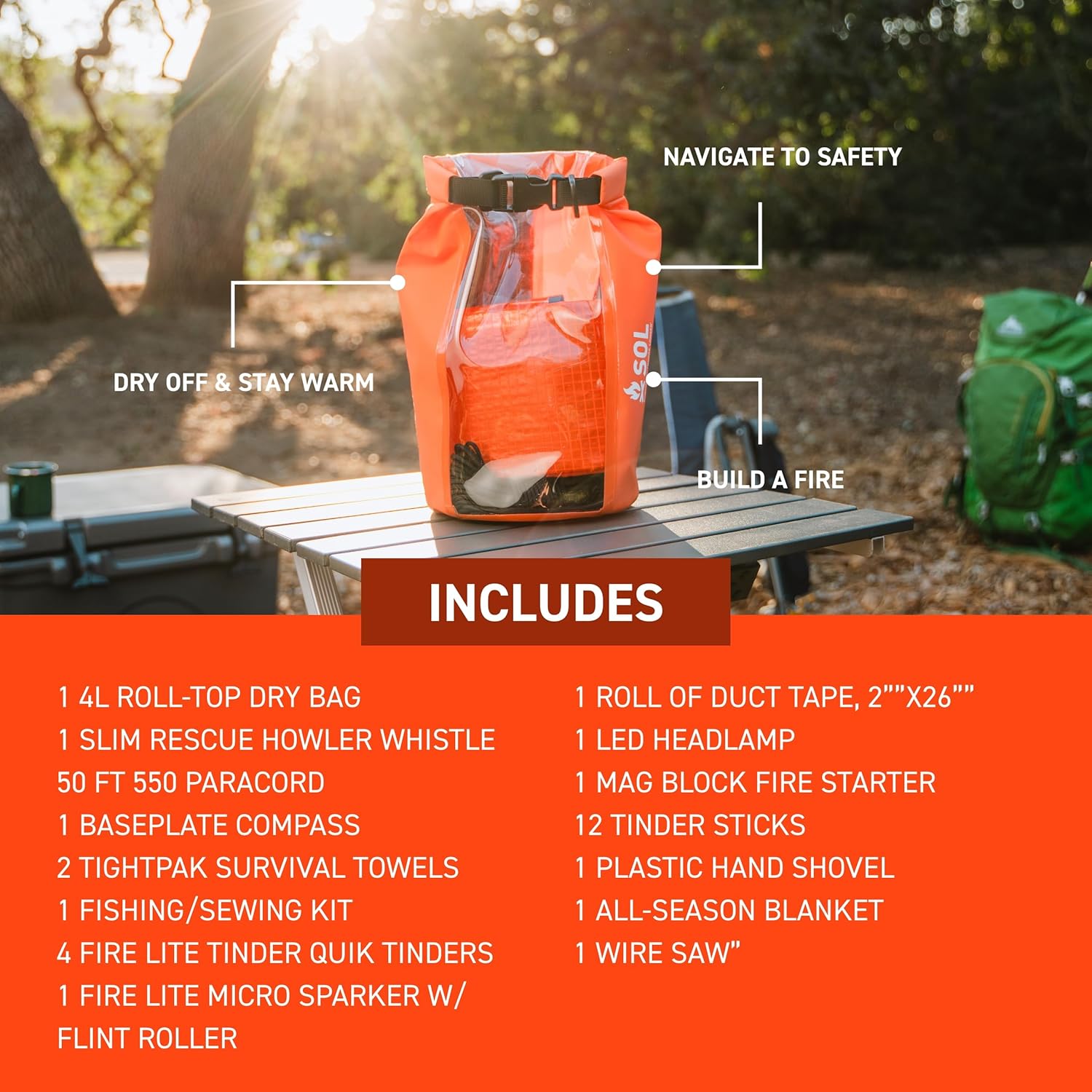 Kit de Sobrevivência Pronto para Acampamento S.O.L 4