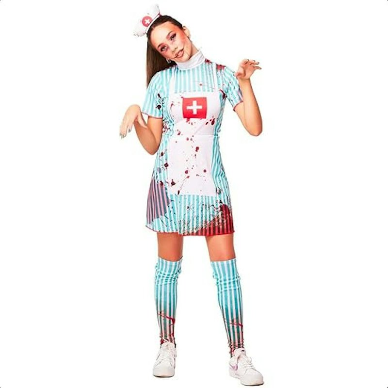 Fantasia Enfermeira Halloween Adulta Feminina Asassina Zumbi 1