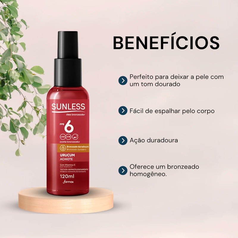 Óleo Bronzeador Spray Urucum Sunless FPS 6 4