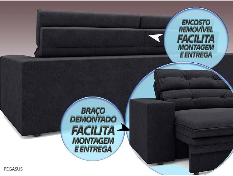 Sofá Retrátil e Reclinável Pegasus 4