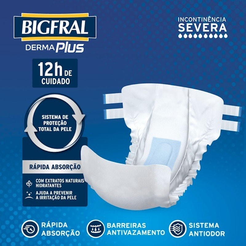 Fralda Bigfral Derma Plus Noturna G 7 Unidades 4