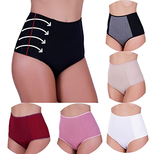 Kit 6 Calcinhas Sustentação - Cintura Alta Cós Duplo e Modeladora Segura Barriga 1