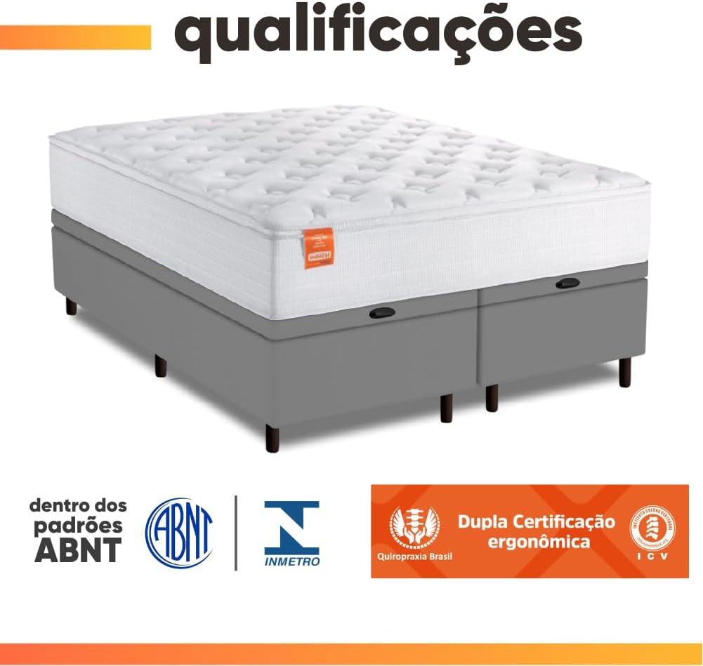 Cama Box Baú Colchão Casal King Molas Ensacadas Real Inducol 4