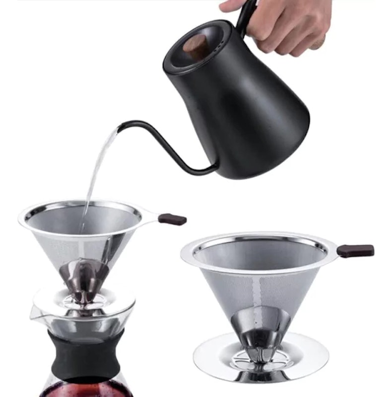 Filtro Coador Reutilizável para Café em Aço Inox Prateado 2