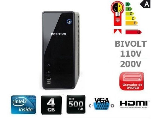 CPU Positivo Estilo TS50 Intel Dual Core 4 GB RAM e 500 GB HD 4