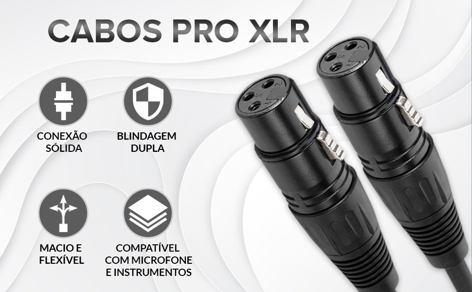 Cabo XLR Macho - XLR Fêmea Microfone Balanceado  3
