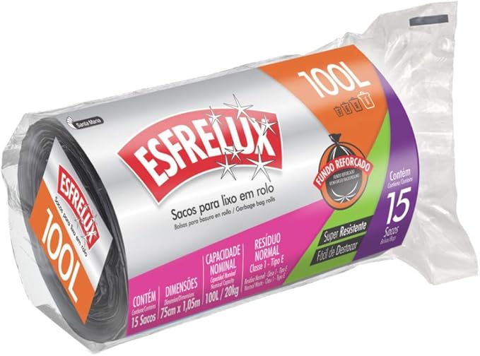 Saco para Lixo Esfrelux em Rolo Econômico 1