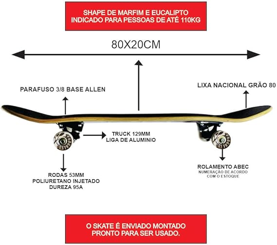 Skate Street Completo Iniciante Black Star - LUFFY 4