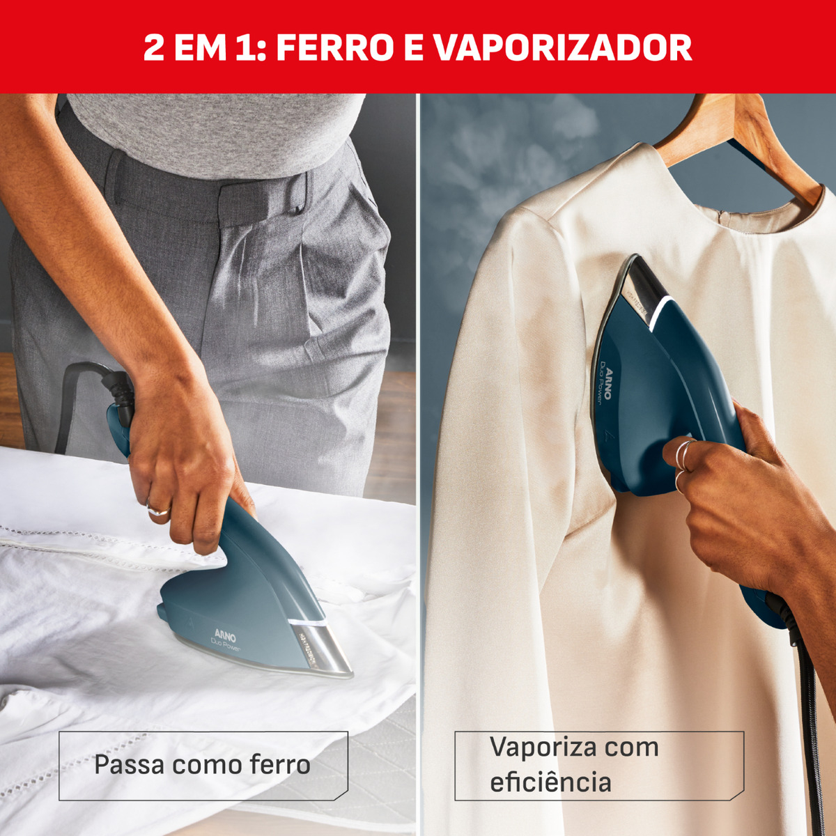 2 em 1: Ferro e Vaporizador Duo Power FVDP 5