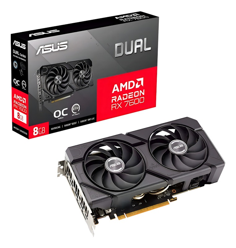 A ASUS Dual Radeon RX 7600 EVO OC Edition de 8 GB GDDR6 1