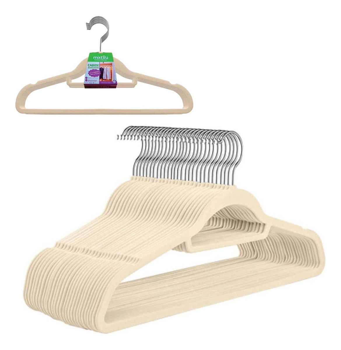 10 Cabides de Veludo Slim Ultra Finos Antideslizante 2