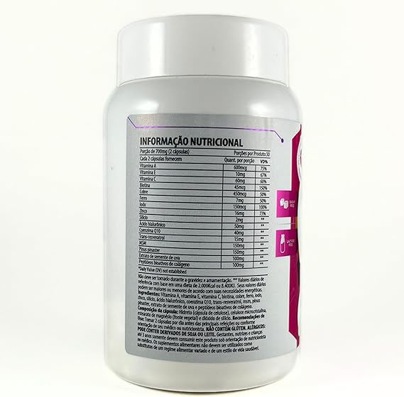 Colágeno Verisol Ácido Hialurônico Biotina Zinco Vitaminas Minerais 5