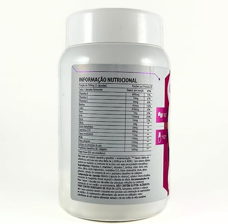 Colágeno Verisol Ácido Hialurônico Biotina Zinco Vitaminas Minerais 5