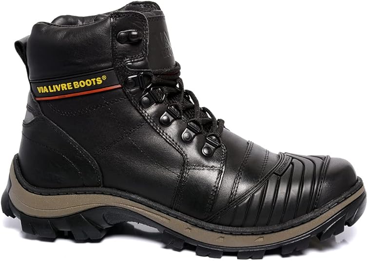 Bota Motociclista em Couro Legítimo com Proteção Marcha 5