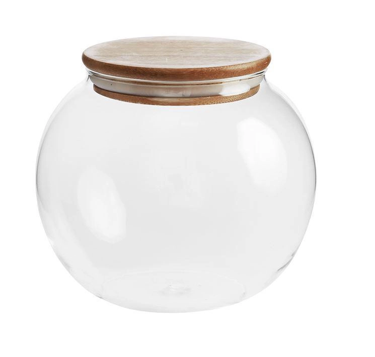 Baleiro Borosilicato Tampa Bambu 1