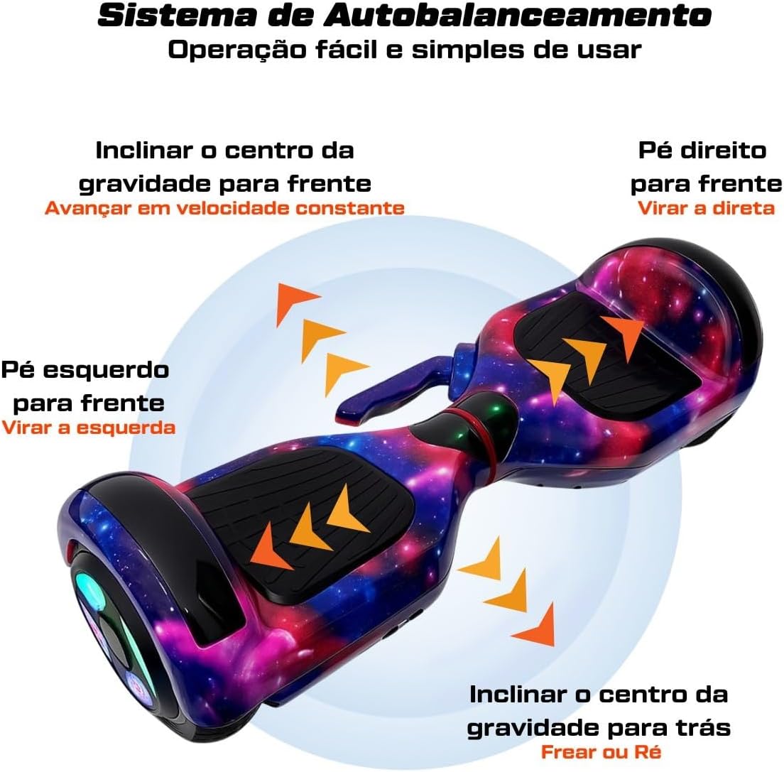 Hoverboard Skate Elétrico com Alça 3