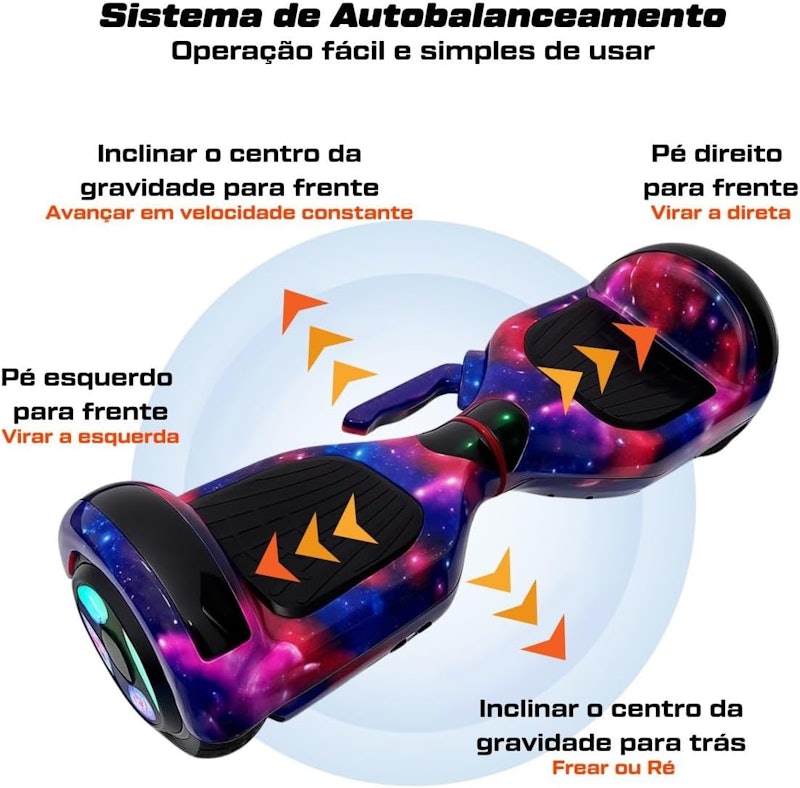 Hoverboard Skate Elétrico com Alça 3