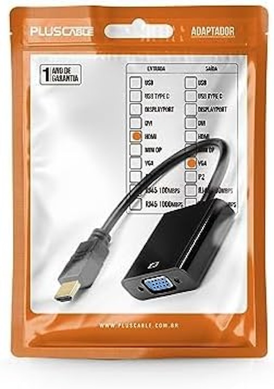 Cabo Adaptador HDMI/VGA ADP-HDMIVGA10BK PlusCable 3