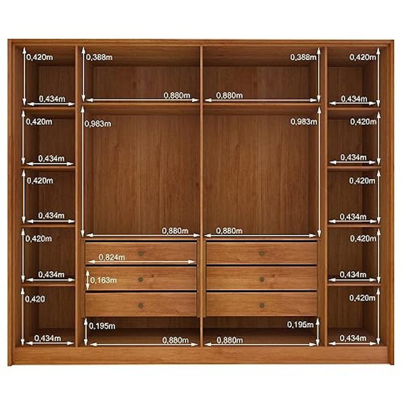 Guarda-Roupa Casal Ripado 6 Portas 2