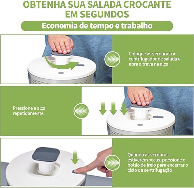 Secador de Salada Pump Salad Spinner 6