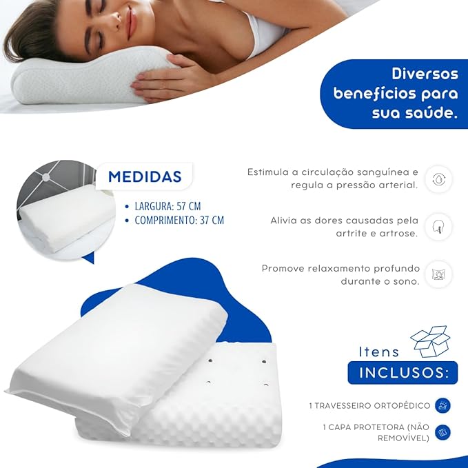Travesseiro Cervical Sublime Ortopédico Magnético 2