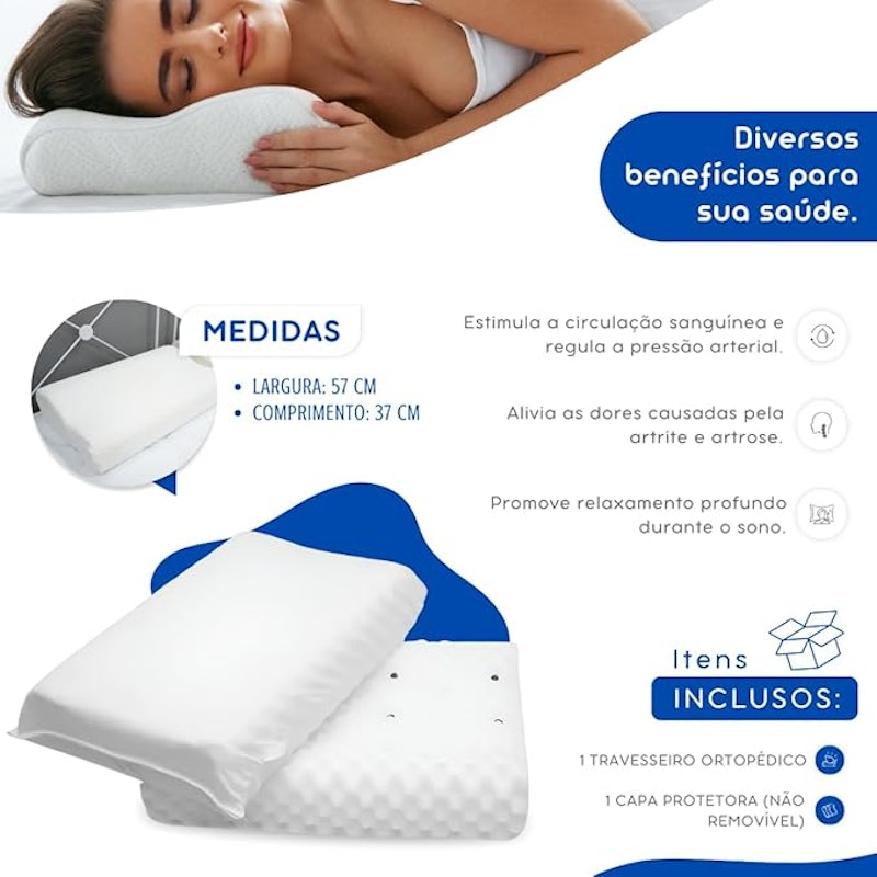 Travesseiro Cervical Sublime Ortopédico Magnético 2